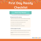 First Day Ready Checklist