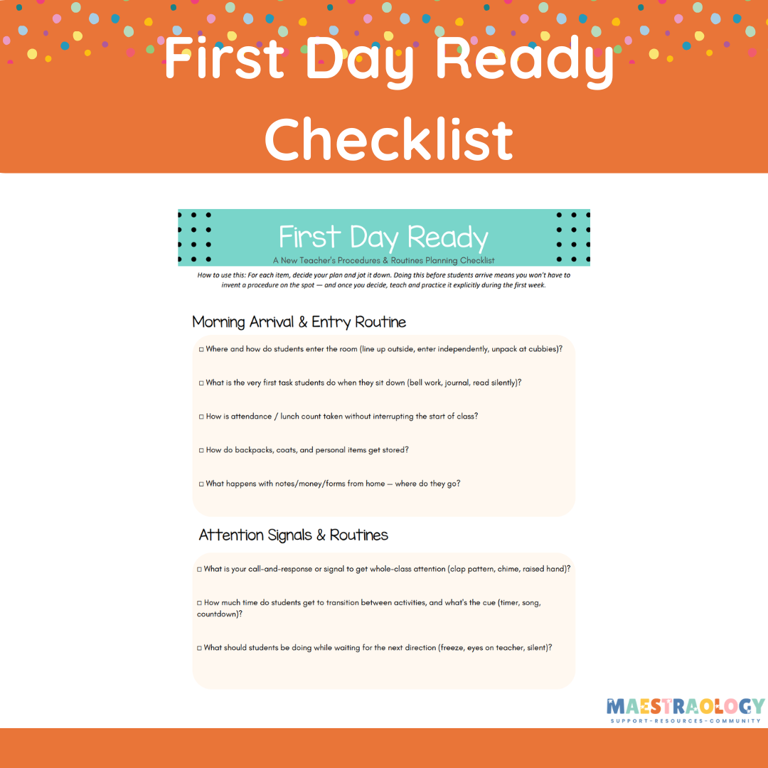 First Day Ready Checklist