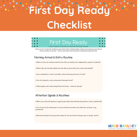 First Day Ready Checklist