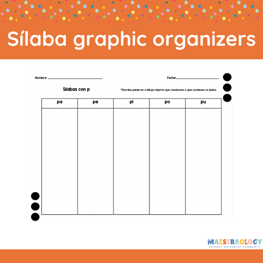 Sílaba Graphic Organizers